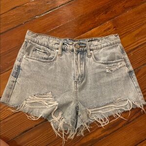 Blank NYC Blue Jean Shorts Distressed Frayed Hem
